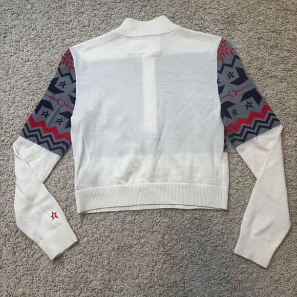 Perfect Moment Nordic Half Zip Sweater in Snow White Merino Wool Medium - Picture 7 of 7